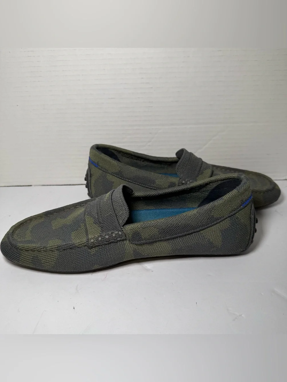 Rothy's The Driving Loafer Mens Sz. 8.5 -Womens Sz. 10 Forest Camo Knit Slip On
